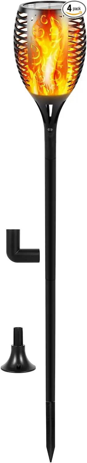 I-SHUNFA 96 LED Outdoor Waterproof Solar Torch Lights with 3 Modes—Flickering Flame, Fade Effect, or Full Brightness! Automatic On/Off Landscape Decorations and Security Lights by GreenHaven Gardens