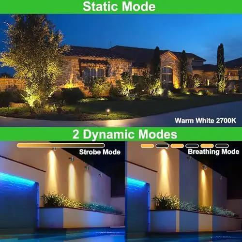 CLY 4-in-1 Solar Spot Lights Outdoor with 14M Cable Solar Powered Landscape Lighting Low Voltage IP66 Waterproof Auto On/Off for Outside Garden Yard Landscape Pathway 2700K Warm White by GreenHaven Gardens