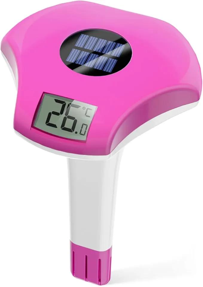 BALDR Pool Thermometer Floating Easy Read, IPX8 Waterproof, Solar Powered Digital Pool Thermometer with LCD Screen,Suitable for Swimming Pool/Hot Tub/Hot Spring/Aquarium (Purple) by GreenHaven Gardens