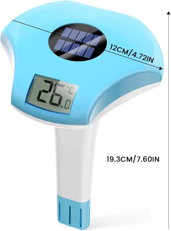 BALDR Pool Thermometer Floating Easy Read, IPX8 Waterproof, Solar Powered Digital Pool Thermometer with LCD Screen,Suitable for Swimming Pool/Hot Tub/Hot Spring/Aquarium (Blue) by GreenHaven Gardens
