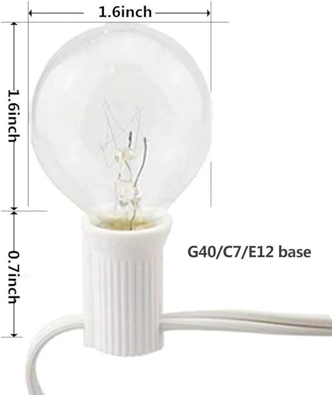 GOOTHY Globe Holiday String Lights with G40 Bulbs (50ft.) Backyard Patio Lights Garden Bistro Party Natural Warm Bulbs Cafe Hanging Umbrella Lights on Light String Indoor Outdoor-White by GreenHaven Gardens
