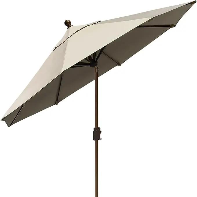 EliteShade USA 10-Year-Non-Fading 9Ft Market Umbrella Patio Umbrella Outdoor Table Umbrella with Ventilation, Antique Beige by GreenHaven Gardens