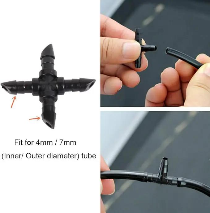50 Pieces 1/4 Inch Barbed Cross Fittings Barbed Cross Connecters 4 Way Garden Watering Cross Connector Drip Irrigation Tubing Fit for 4mm/7mm Tube for Flower Bed Vegetable Garden Home and Garden by GreenHaven Gardens