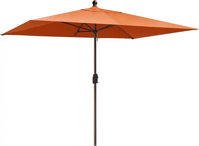 EliteShade USA 10-Year-Non-Fading 6.5x10Ft Rectangular Market Umbrella Patio Umbrella Outdoor Table Umbrella with Ventilation（Rust） by GreenHaven Gardens