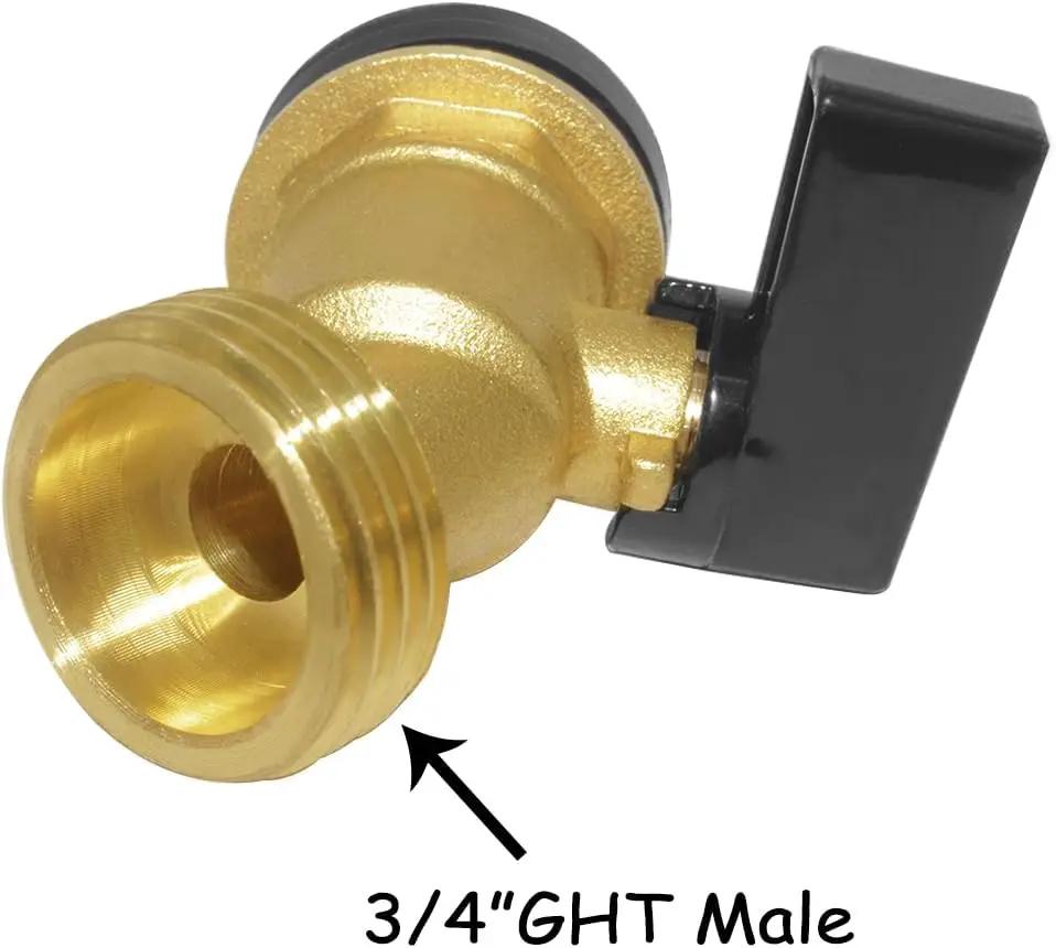 Brass Water Container Rain Barrel Faucets Spigot 3/4" G Male Thread Large Inlet to 3/4" GHT Male Thread Outlet with Quarter Turn Ball Valve Include Bulkhead Fitting and Washers 2PCS by GreenHaven Gardens