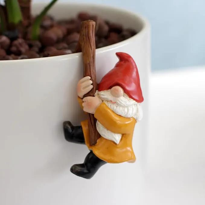 Set of 3 Cute Climbing Gnome Figurines Flower Pot Hugger, Resin Hanging Gnomes Statue Outdoor Decor Fence Ornaments for Patio Lawn Garden Yard by GreenHaven Gardens