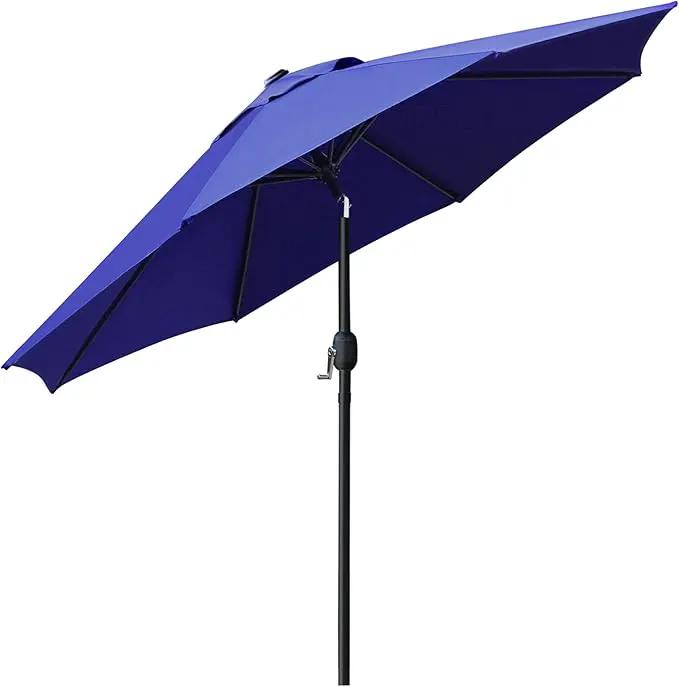 Sunnyglade 9' Patio Umbrella Outdoor Table Umbrella with 8 Sturdy Ribs (Navy Blue) by GreenHaven Gardens