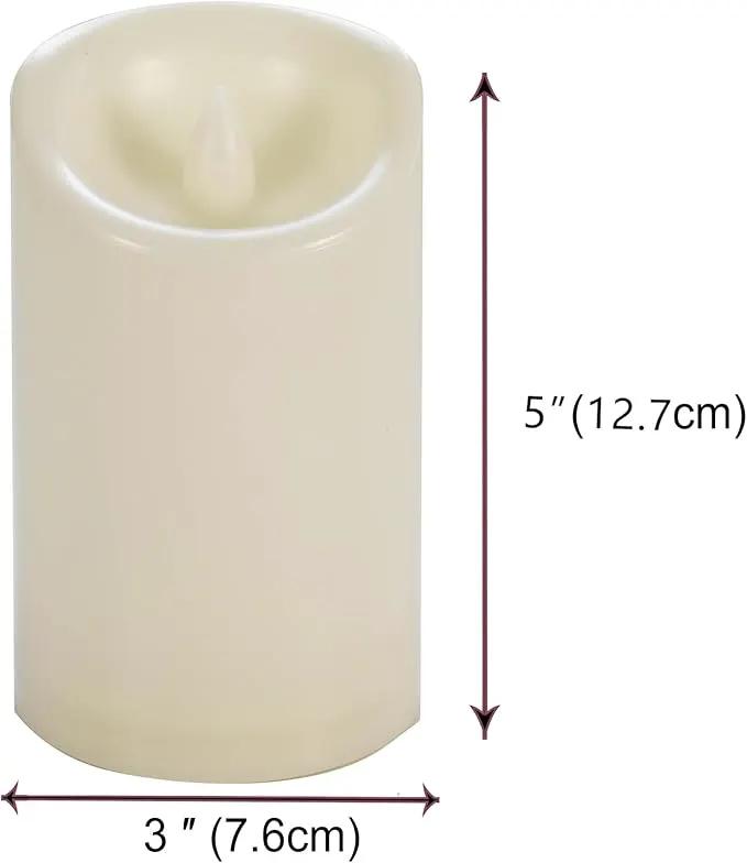 CANDLE CHOICE Waterproof Outdoor Battery Operated Flameless Candles with Timer Flickering Plastic Resin Electric LED Pillar Lights for Lantern Patio Garden Wedding Party Decorations 3x5 Inches 2 Pack by GreenHaven Gardens