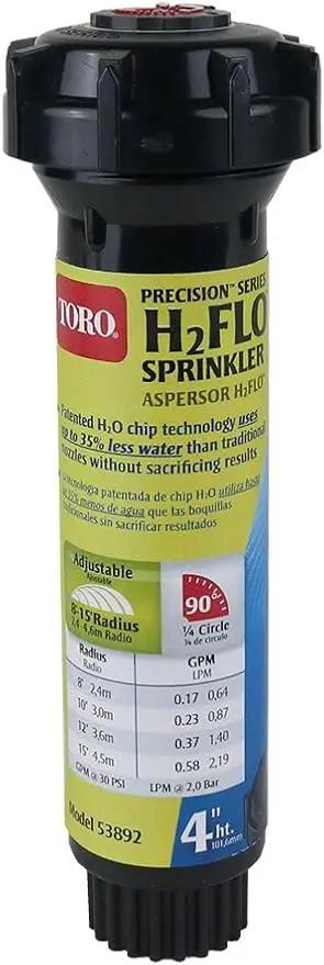 Toro 53892 Precision H2FLO 4-Inch Sprinkler Pop Up with Nozzle, Quarter by GreenHaven Gardens