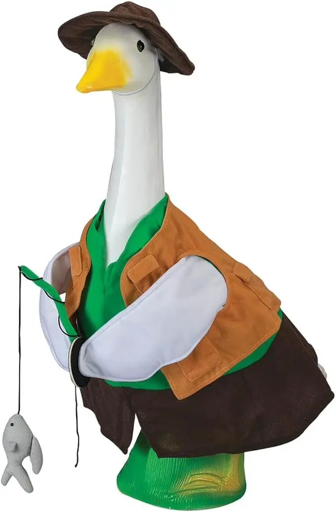 Miles Kimball Fishing Goose Outfit by GagglevilleTM, Fits Large 23" H Statue by GreenHaven Gardens