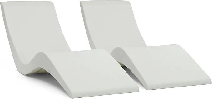 Aqua Outdoors Pool Chaise Lounge Chairs for Ledge & Shelf, Water-Weighted Pool Lounger for Depths Up to 9”, No Screw Plugs & Tools Needed, White Granite Ledge Lounger, Set of 2 by GreenHaven Gardens