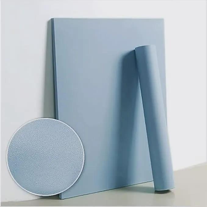 Dimoon 236''x17.7'' Blue Peel and Stick Wallpaper Contact Paper Modern Self Adhesive Wall Paper Removable Renter Friendly Textured Solid Color Shelf Cabinet Vinyl Roll (236''x17.7'',Light Grey Blue) by GreenHaven Gardens