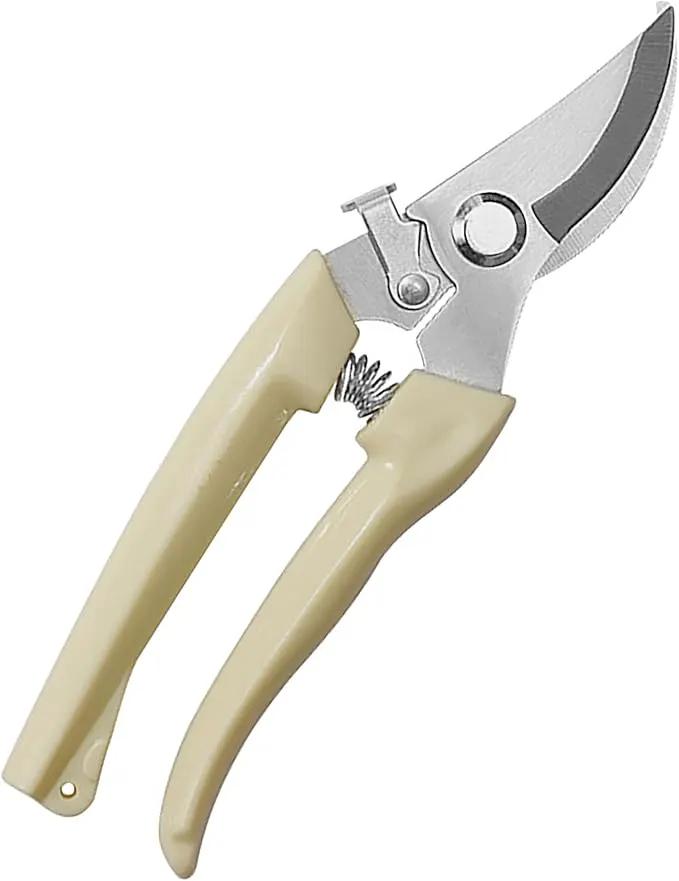 Garden Flower Shears Pruning Shears 6.9 inches Scissors Heavy Duty Plant Scissors for Cutting Flowers, Trimming Plants, Bonsai, Fruits Picking (White Handle) by GreenHaven Gardens