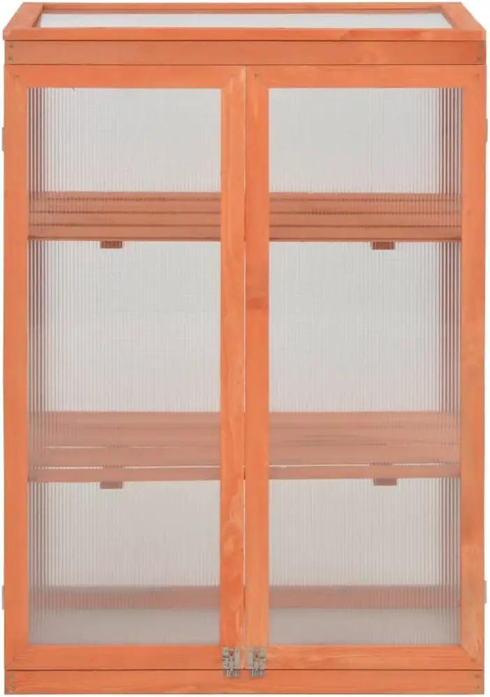 Wooden Portable Greenhouse with 2 Shelves and 2 Doors, Garden Mini Greenhouse Cabinet for Outdoor Indoor Use 29.5"x18.5"x42.9" by GreenHaven Gardens