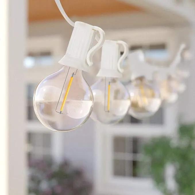 GOOTHY 50Ft LED String Lights, G40 LED Outdoor String Lights with 22 Shatterproof Globe LED Bulbs (2 Spare), Indoor/Outdoor Decoration String Lights for Patio Garden Bistro Backyard -White Wire by GreenHaven Gardens