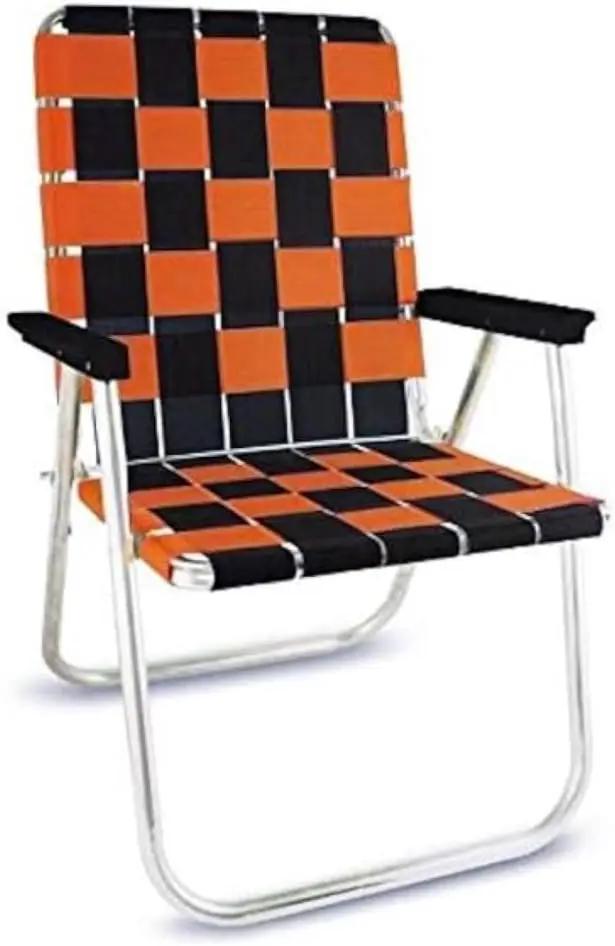 Lawn Chair USA Folding Aluminum Outdoor Patio Lawn Chair | Heavy-Duty Webbed Chairs for Camping, Sports, Beach, Yard & Tailgating | Lightweight Portable | Classic - Halloween Theme by GreenHaven Gardens