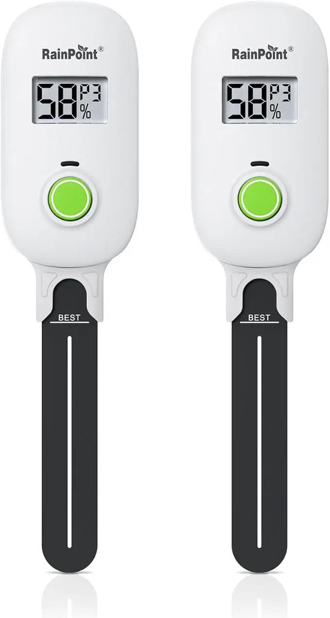 RAINPOINT Smart Digital Wireless Plant Moisture Meter Houseplant Indoor,WiFi Hub Needed,Capacitive Probe,Leave-in Soil Hygrometer Sensor,Real-time Monitor Outdoor Greenhouse Gardening(Two-Pack Set) by GreenHaven Gardens