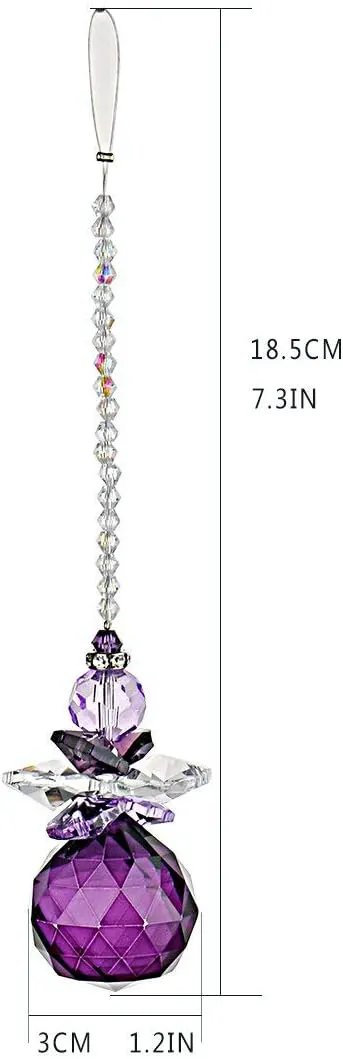 H&D Hanging Crystal Angel Suncatcher Rainbow Maker Guardian Angel Ornament for Home Window Decor (Purple) by GreenHaven Gardens