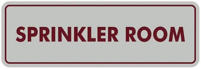 Signs ByLITA Standard Sprinkler Room Sign (Light Grey/Burgundy) - Medium by GreenHaven Gardens