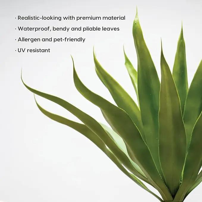 Velener Fake Agave Artificial Plant: Unpotted Fake Plant for Room Decor, UV Resistant Faux Agave Plant for Outdoor/Indoor Decor, 22 inches, 2 Pack by GreenHaven Gardens