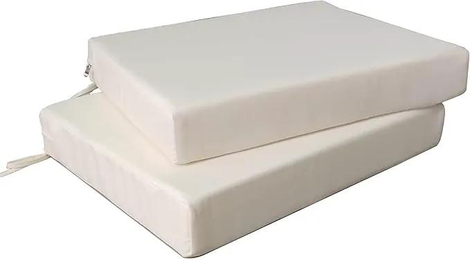 18.5 x 16 Inch Outdoor Chair Cushions for Patio Furniture, UV Resistant Non Slip Waterproof Replacement Patio Seat Cushion with Ties Set of 2, Beige by GreenHaven Gardens