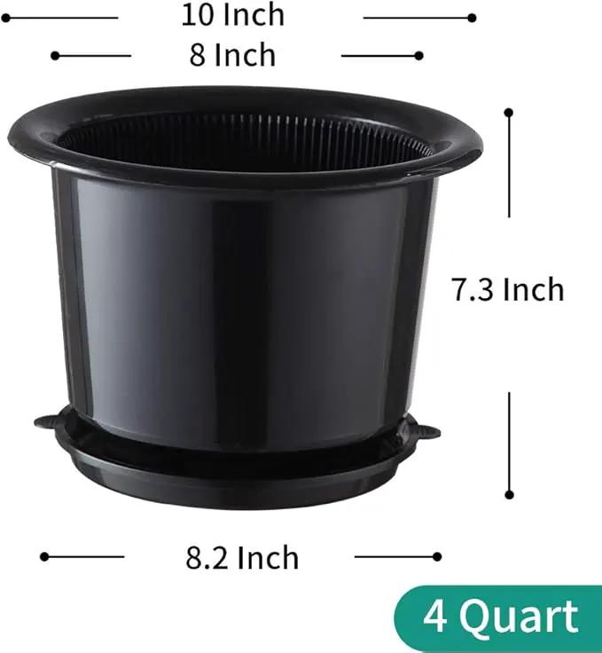 8 Inch Orchid Pots with Holes and Saucers,Double Layer Plastic Large Orchid Planter Pot,Flower Pots for Indoor Outdoor Flower Plants,Orchids,Herbs,Snake Plants and Succulents by GreenHaven Gardens