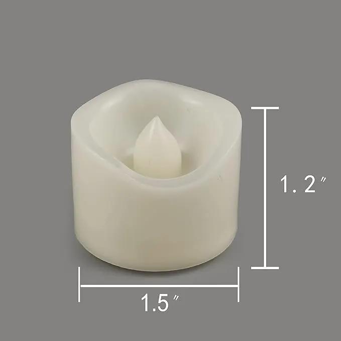 CANDLE CHOICE Battery Operated Flameless Tea Lights White Flickering LED Electric Fake Votive Tealight Candles Halloween Pumpkin Wedding Christmas Decorations Table Centerpieces 48 Pack Batteries Incl by GreenHaven Gardens