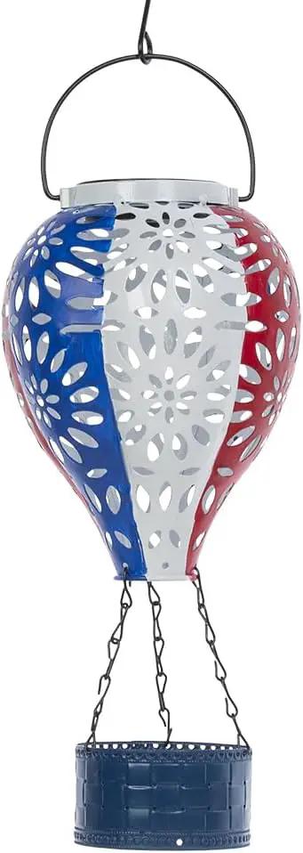 Solar Hot Air Balloon Lantern,Hanging Lantern Outdoor Waterproof Decorative Metal LED Solar Lights for Trees Patio Garden Yard Porch Decor, Flag by GreenHaven Gardens
