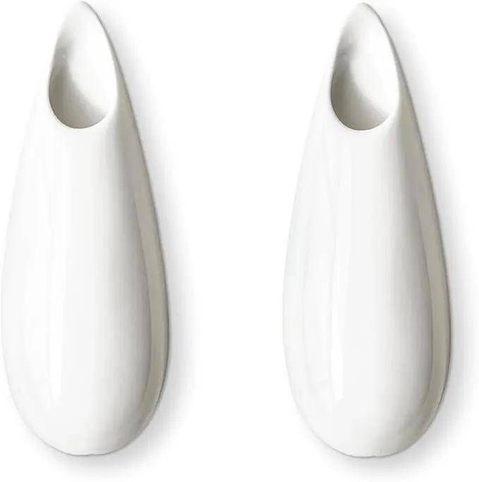 2 Pack White Ceramic Wall Vases,5.9 Inch Wall Hanging Plant Holder,Cubicle Modern Decor Plant Holder Vase for Indoor Plants, Hanging Propagation Flower Pots for Air Vases by GreenHaven Gardens