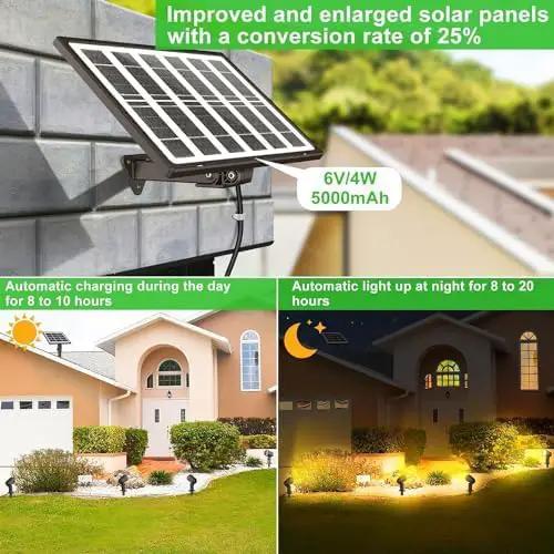 CLY 4-in-1 Solar Spot Lights Outdoor with 14M Cable Solar Powered Landscape Lighting Low Voltage IP66 Waterproof Auto On/Off for Outside Garden Yard Landscape Pathway 2700K Warm White by GreenHaven Gardens