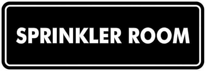 Signs ByLITA Standard Sprinkler Room Sign (Black) - Medium by GreenHaven Gardens