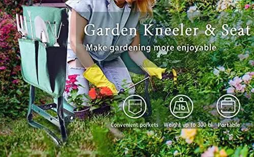 Foldable Garden Kneeler and Seat with 2 Gardening Tool Pouches Multiuse Bench with Soft Kneeling Pad,Gardening Gifts for Women Men Gardener Parent Elders Christmas by GreenHaven Gardens