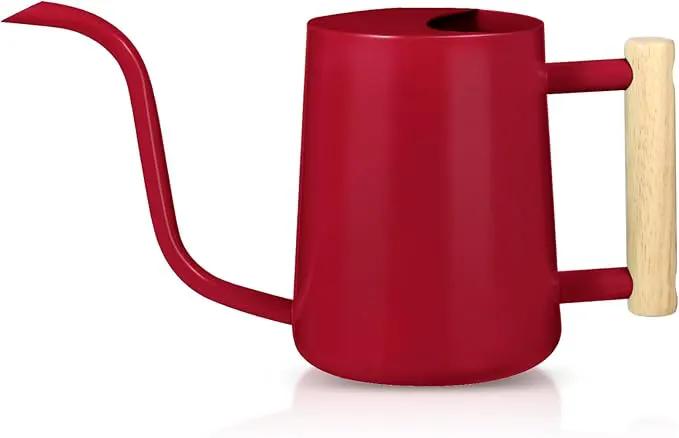 Watering Can Indoor Plants, 35oz Small Stainless Steel Metal Watering Can Modern Decorative Watering Pot with Long Spout for Indoor House Plant Bonsai Garden Flowers (Red) by GreenHaven Gardens