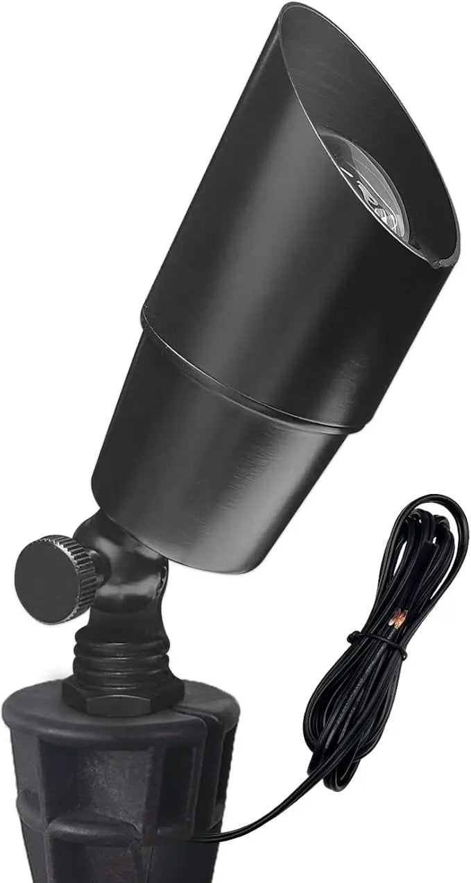 COLOER Brass Low Voltage Landscape Spotlight Fixture(Black) 1-Pack Without Bulb,12V AC/DC Outdoor Spot Lights for Yard, Directional Garden Patio Spot Up Light(101B-Black) by GreenHaven Gardens