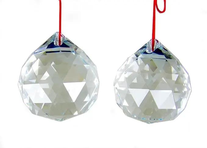 Amlong Crystal 40mm Clear Suncatcher Crystal Ball Prisms Feng Shui with Gift Box, Set of 2 by GreenHaven Gardens