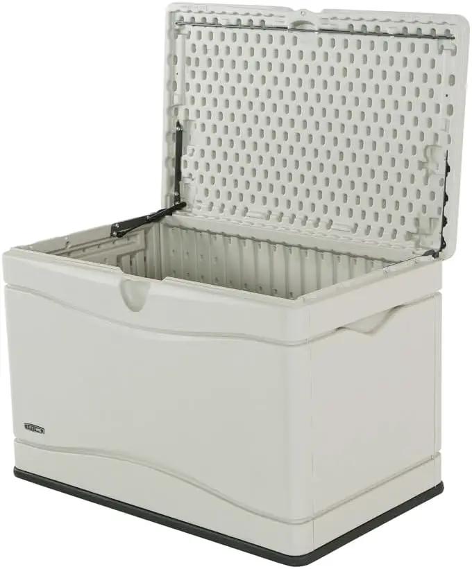LIFETIME 60059 Black Bottom & Desert (Tan) Sides and Lid Outdoor Storage Box-80 Gal, 80 Gallon, Desert Sand by GreenHaven Gardens