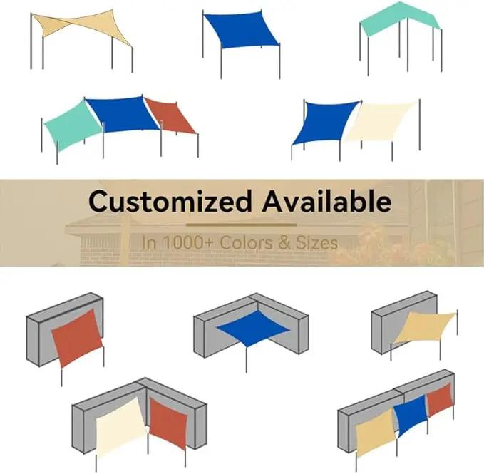 Amagenix Outdoor Sun Shade Canopy, 13X20 FT Sand UV-Blocking Awning for Patio, Garden & Backyard - Custom Size by GreenHaven Gardens