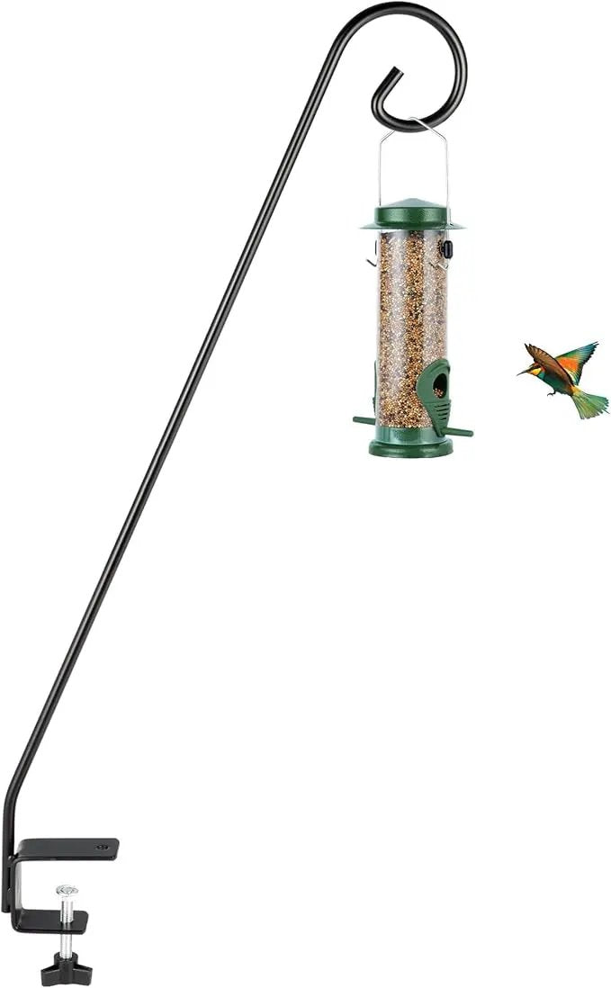MIXXIDEA Heavy Duty Deck Rail Pole Deck Hook, Extensible and Adjustable Deck Hook for Hanging Bird Feeder, Plants, Suet Baskets,Wind Chimes,Lanterns by GreenHaven Gardens