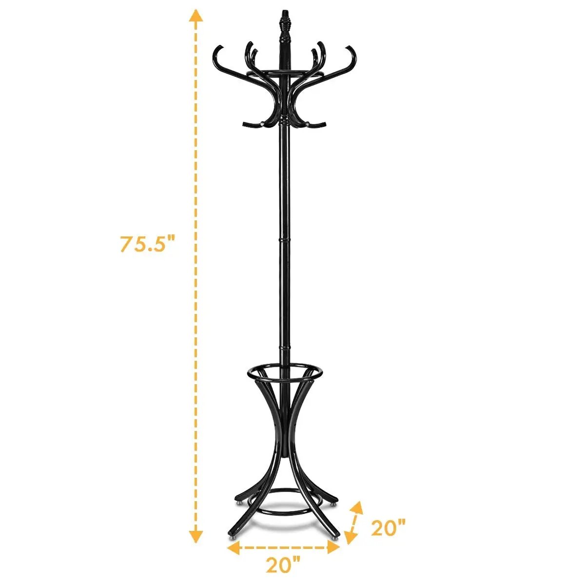 Wood Standing Hat Coat Rack with Umbrella Stand by DirectDeals