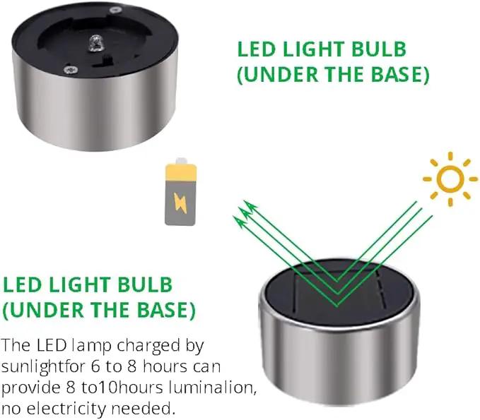 Solar Lights Outdoor Waterproof, Stainless Steel LED Landscape Lighting Outdoor Solar Lights for Outside Solar Garden Lights for Pathway, Walkway, Patio, Yard, Lawn - 12 Pack ( Cold White ) by GreenHaven Gardens