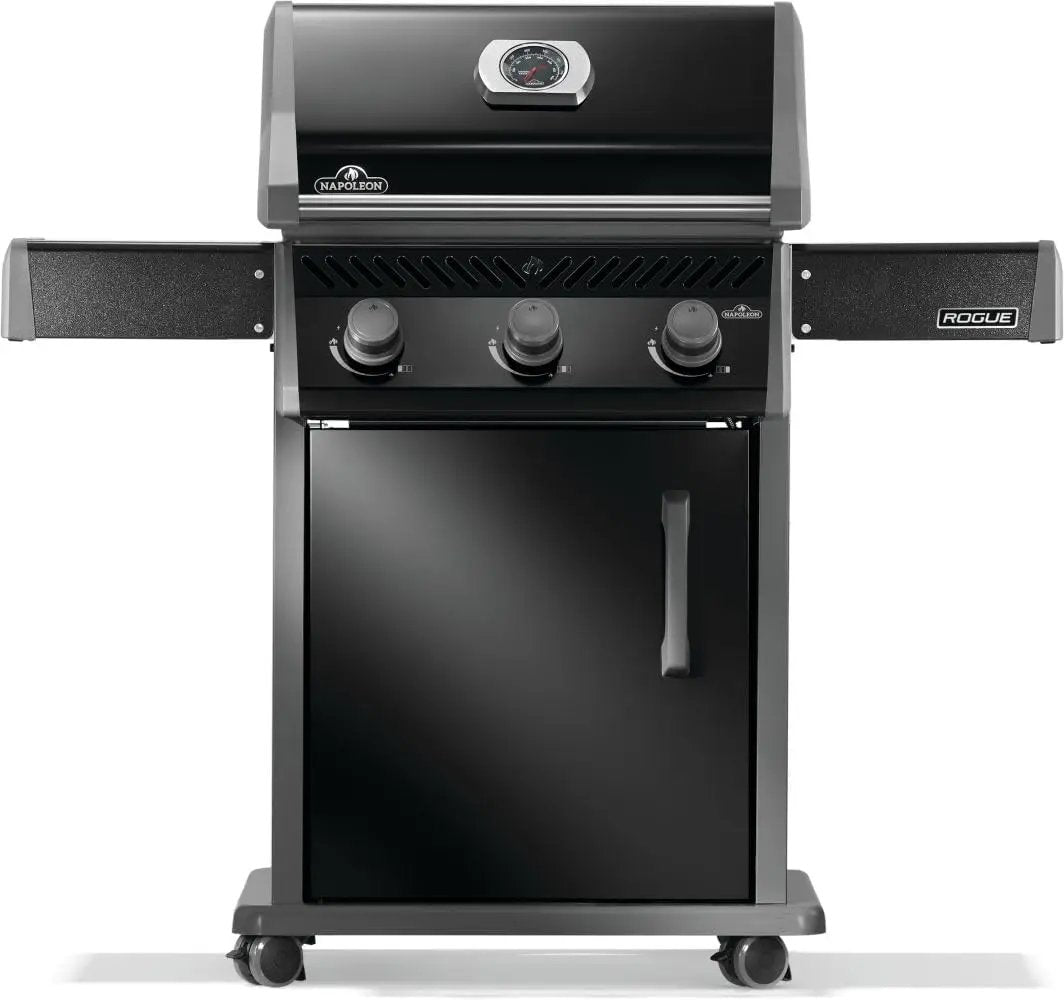 Napoleon Rogue 425 Natural Gas Grill, Black, Durable 3-Burner Outdoor BBQ by GreenHaven Gardens