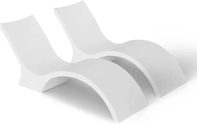 Ledge Lounger - Signature Chaise Deep - Inside Pool & Sun Shelf Lounge Chair - Designed for Deep Shelves 10”-15” - Compatible with All Pool Types - Poolside & Sun Deck Tanning - Set of 2 - White by GreenHaven Gardens
