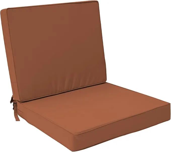 Outdoor Deep Seat Cushion Set 22" x 22", Water Repellent & Fade Resistant Cushion for Patio Furniture, Back & Seat Cushion with Removable Covers for Sofa, Couch, Red by GreenHaven Gardens