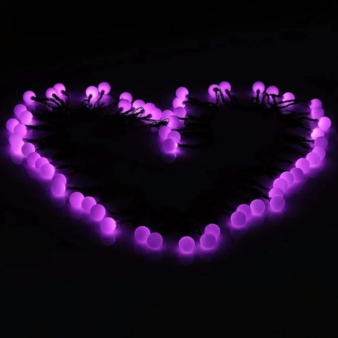 Globe Ball Fairy Lights, 50 LEDs 23ft/7M Solar Led Globe String Lights Waterproof with Two Lighting Modes for Garden Outdoor Party Christmas Decoration (Purple) by GreenHaven Gardens