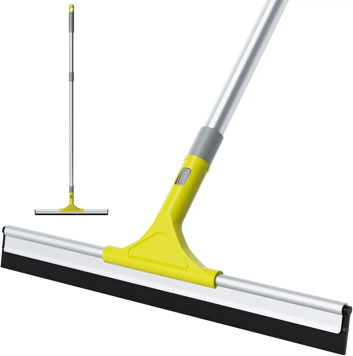 60'' Floor Squeegee Heavy Duty Scrubber with Telescopic Pole, Long Handle Squeegee for Floor with Rubber Blade, Broom for Concrete Floor Shower Tile Glass Pool Garage -17in by GreenHaven Gardens