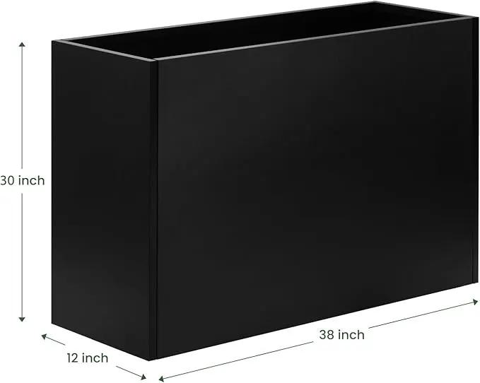 Metal Planter Box 38”x12”x30” with Adjustable Shelf & Smart Drainage - Heavy-Duty Powder-Coated Steel, All-Weather Indoor/Outdoor Use for Garden, Patio, Balcony by GreenHaven Gardens