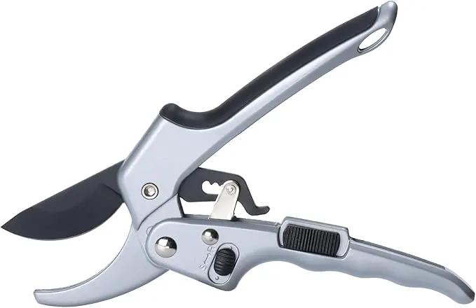 Upgraded Garden Clippers, Adjustable Germany Pruners, Work 3 Times Easier, Professional Pruning Shears, Cutting Rose, Flower, Hedge, Stem, Sharp Gardening Scissors, Arthritis Weak Hand Snips by GreenHaven Gardens