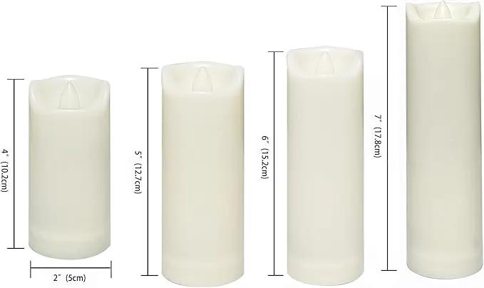 CANDLE CHOICE Waterproof Outdoor Battery Operated Flameless Candles with Auto Timer Flickering Plastic Resin Electric LED Slim Pillar Lights for Lantern Patio Garden Wedding Party Decorations 4 Pack by GreenHaven Gardens