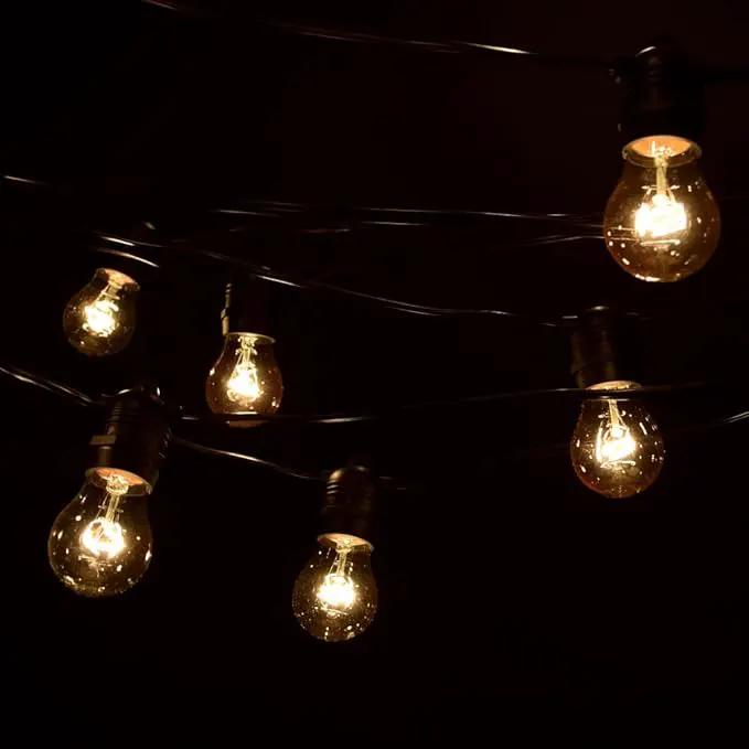 Hometown Evolution, Inc. E26 Commercial String Lights with 16 Gauge Wire (50 Foot 25 Socket, A15 15 Watt Clear Bulbs) by GreenHaven Gardens