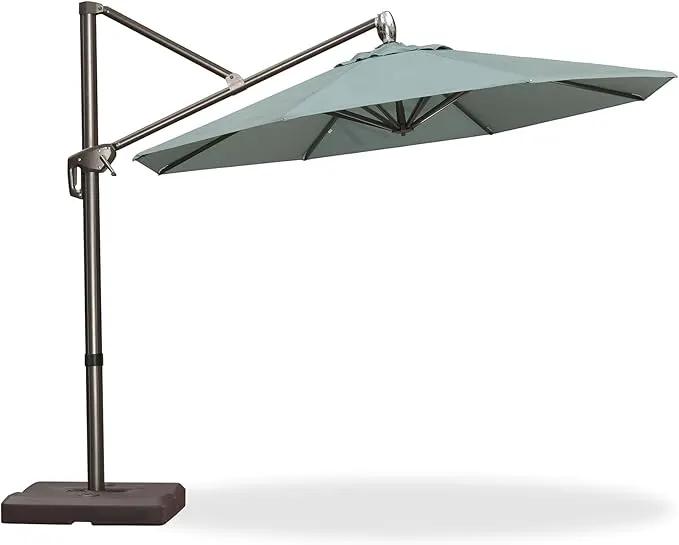 PURPLE LEAF 10FT Cantilever Patio Umbrella with 360-degree Rotation Aluminum Round Outdoor Offset Handing Umbrella for Patio Pool, Sprout Green by GreenHaven Gardens
